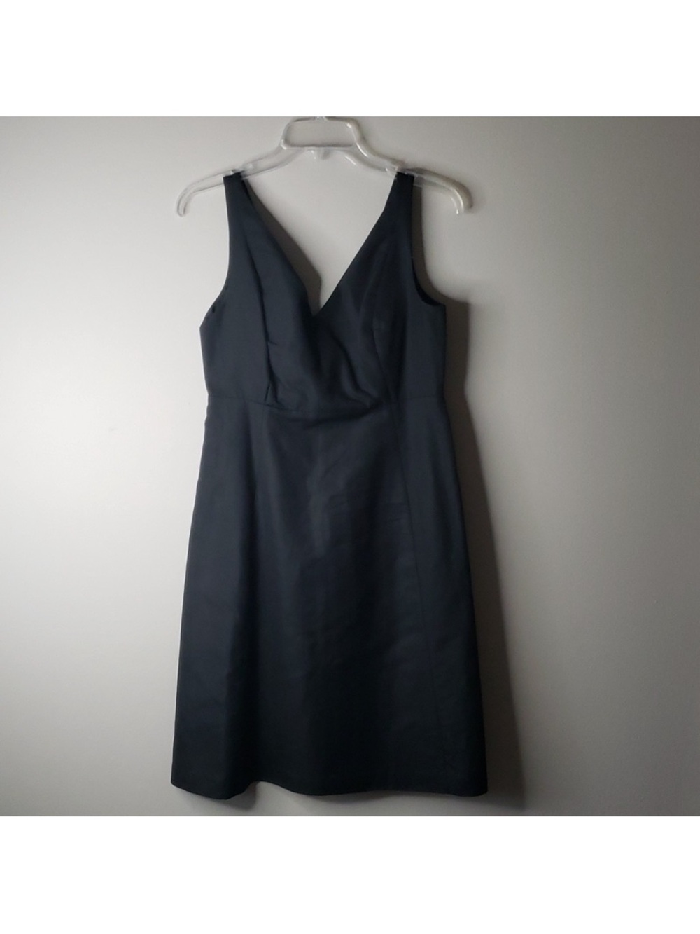 J. Crew Lyndsey Cotton Cady Little Black Dress 100% Cotton Vneck Sleeveless P8